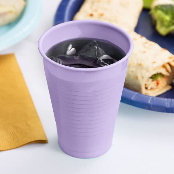 Creative Converting 28193071 12 oz. Luscious Lavender Purple Plastic Cup - 240/Case