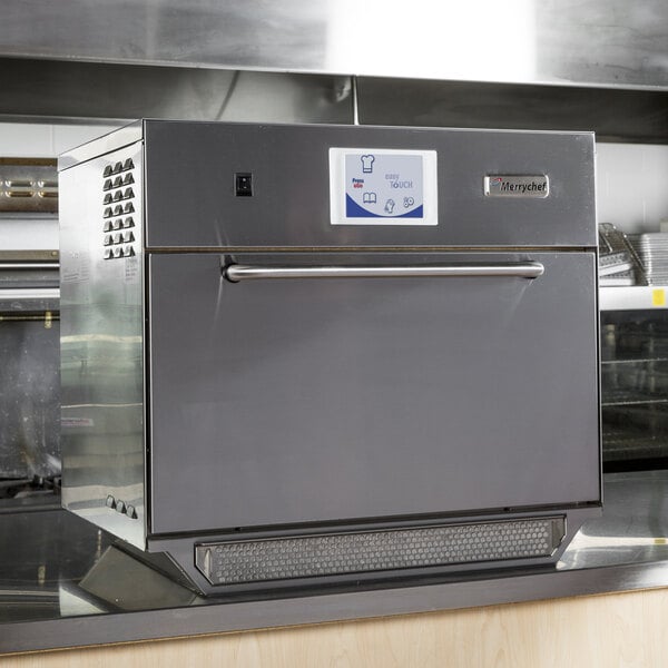A large stainless steel Merrychef eikon e5-1530 countertop oven.