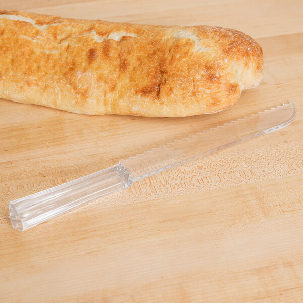 Fineline 3303CL Platter Pleasers 11 1/2" Clear Plastic Bread Knife