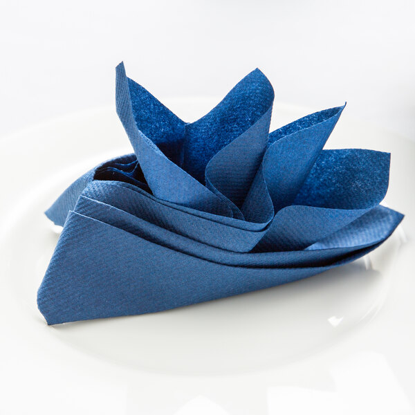 Navy Blue Flat Pack LinenLike Napkin, 16" x 16" Hoffmaster 125042