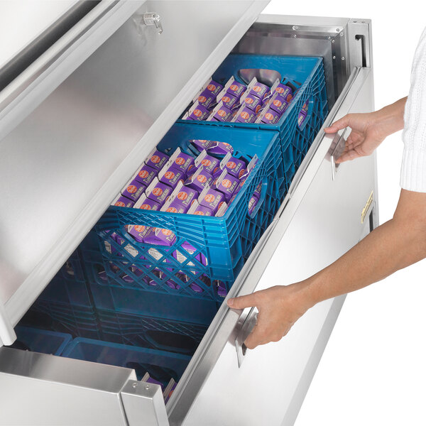 Traulsen RMC49S6 49" Single Sided School Milk Cooler with 6" Casters
