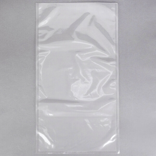 A close-up of a clear ARY VacMaster vacuum packaging bag.