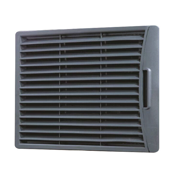 A black Scotsman air filter with a grey grille.