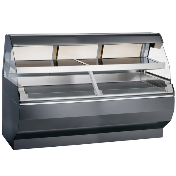 Alto-Shaam ED2SYS-72/2S SS Stainless Steel Two-Tiered Heated Display Case with Curved Glass and Base - Self Service 72"