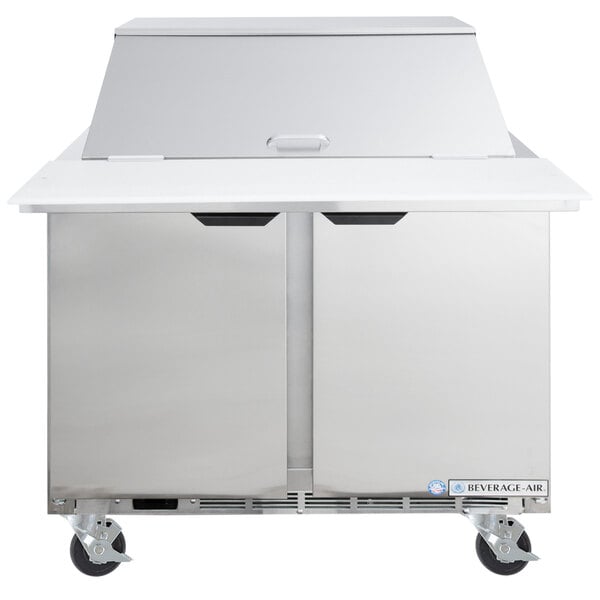 Beverage-Air SPE36HC-12M Elite Series 36" 2 Door Mega Top Refrigerated Sandwich Prep Table