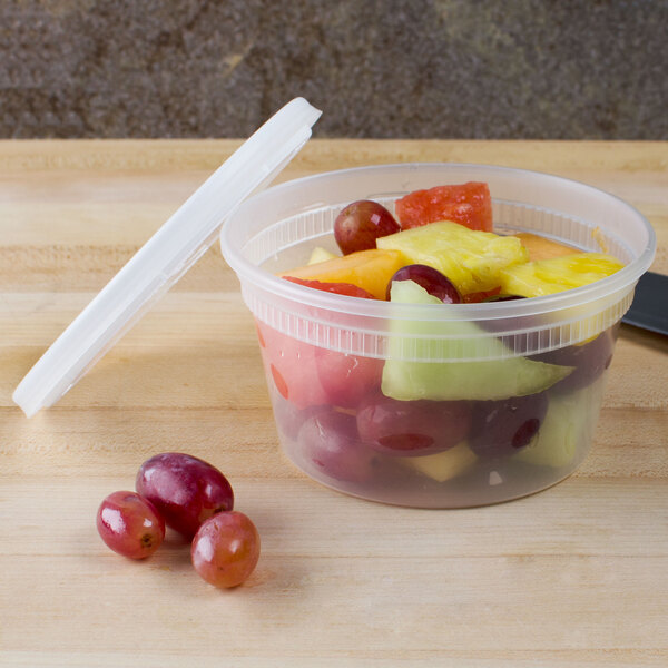 Pactiv/Newspring YL2512 12 oz. Translucent Round Deli Container Combo