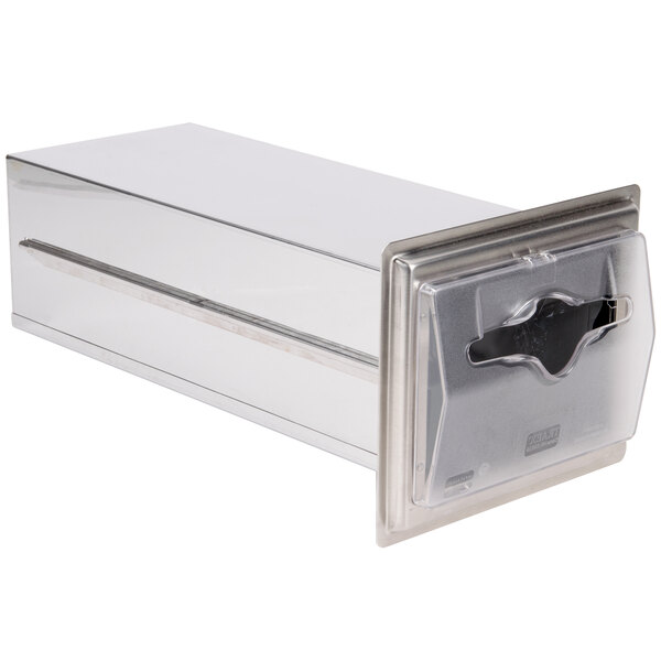 Vollrath 6535-13 Stainless Steel In-Counter Limited Fullfold Napkin Dispenser with Clear Faceplate
