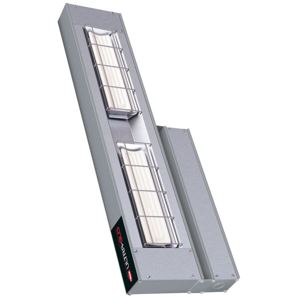 A long rectangular Hatco Ultra-Glo strip warmer with two lights inside.
