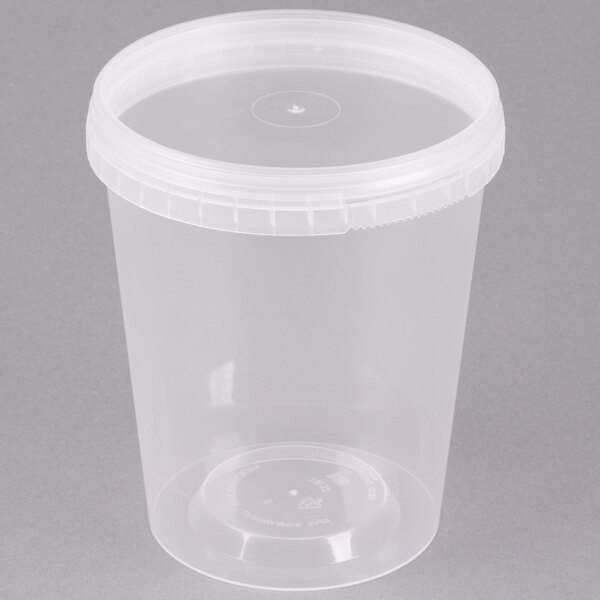 50-Pack 32oz Plastic Deli Food Storage Containers With Lids – Round, Made In USA