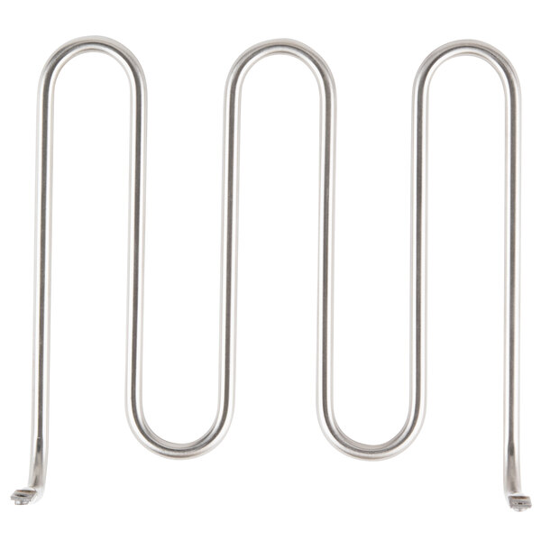 A white rectangular metal frame with silver spirals inside.