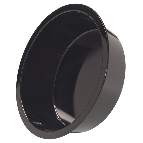A black round plastic insert for a barrel.