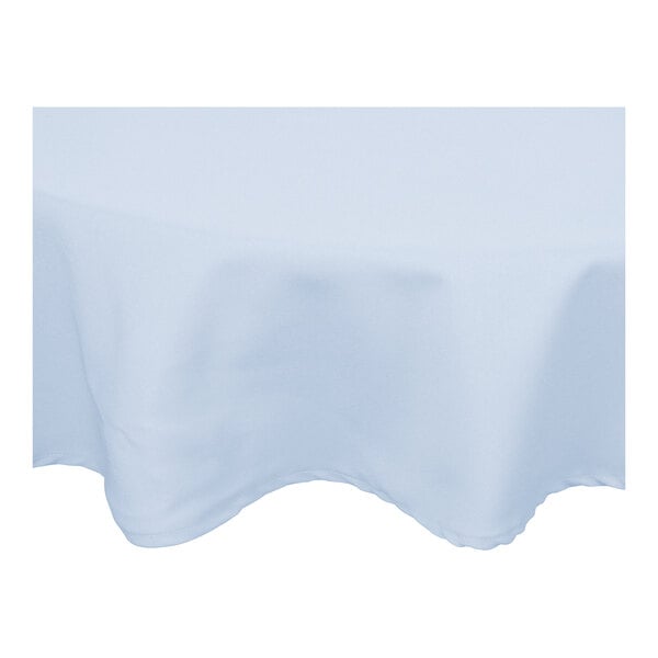 Intedge 54" Round Light Blue Hemmed 65/35 Poly/Cotton Blend Cloth Table Cover
