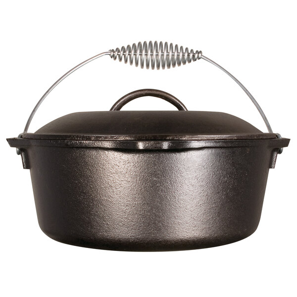 Lodge L8DO3 5 Qt. PreSeasoned Cast Iron Dutch Oven with Spiral Bail Handle