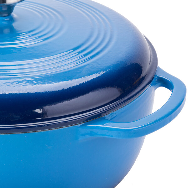 Lodge EC7D33 7.5 Qt. Caribbean Blue Enameled Cast Iron Dutch Oven