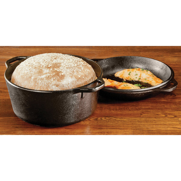 Lodge 5 Quart Pre-Seasoned Cast Iron Dutch Oven With Dual Handles L8DOL3