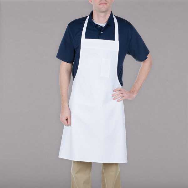 1 new spun polyester commercial restaurant kitchen bib aprons ecotex brand 