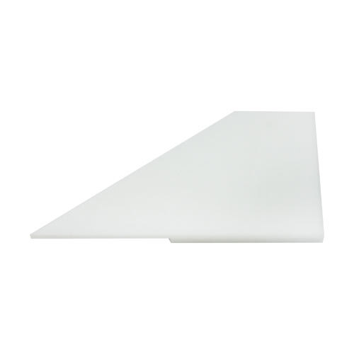 A white plastic corner on a white background.