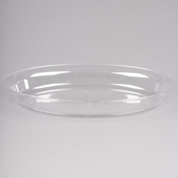 Fineline Platter Pleasers 3514DCL 14" x 21" Plastic Clear Deep Oval Bowl