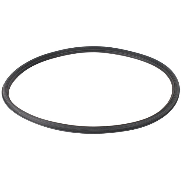 A black rubber gasket with a white background.