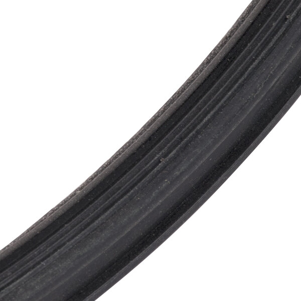 A close up of a black rubber seal.