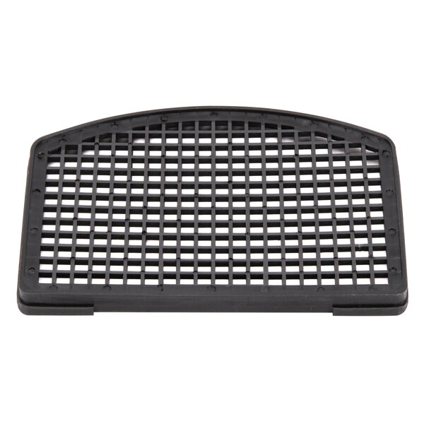 A black plastic mesh with holes.