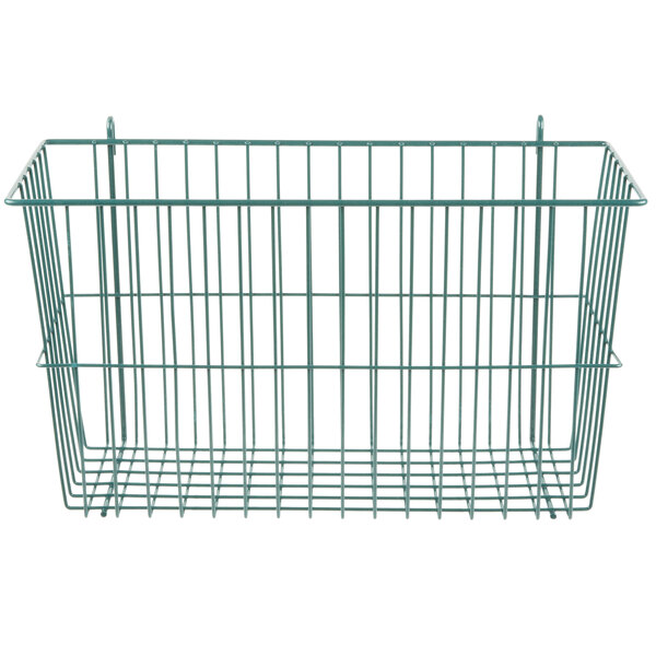 A Metroseal wire storage basket with a handle on a white background.