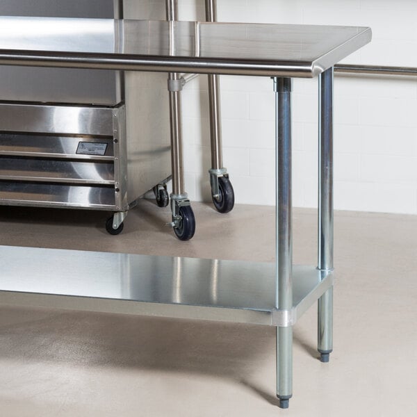 Advance Tabco GLG-246 24" x 72" 14 Gauge Stainless Steel Work Table with Galvanized Undershelf