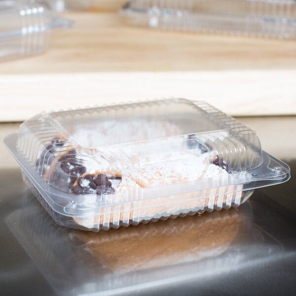 Clamshell Container 50 Pack Dart 6" Clear Hinged Plastic Food Take Out To-Go 