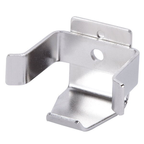 A stainless steel Waring cup support bracket with holes.