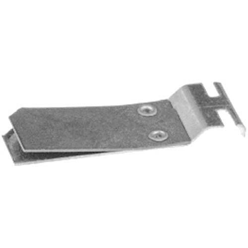 A metal bracket with screws.