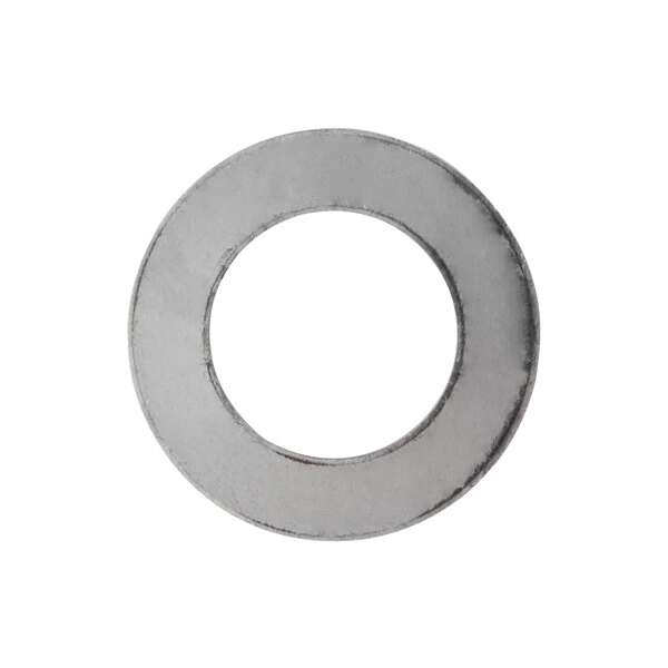 A stainless steel washer with a metal ring.