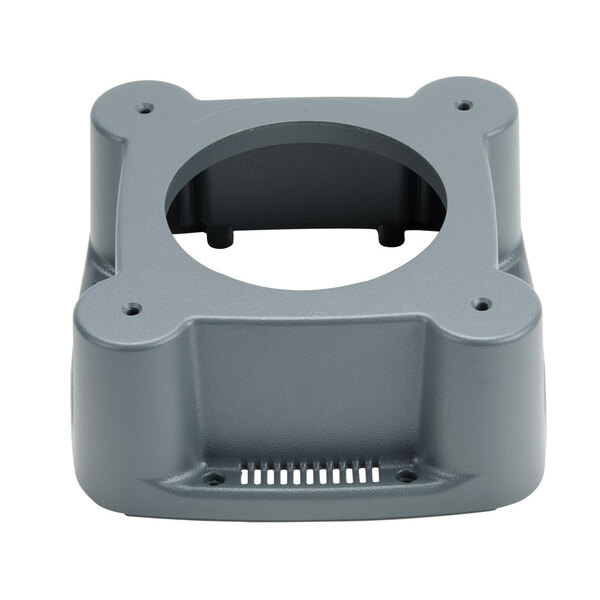 A gray plastic Waring bottom housing with a hole.