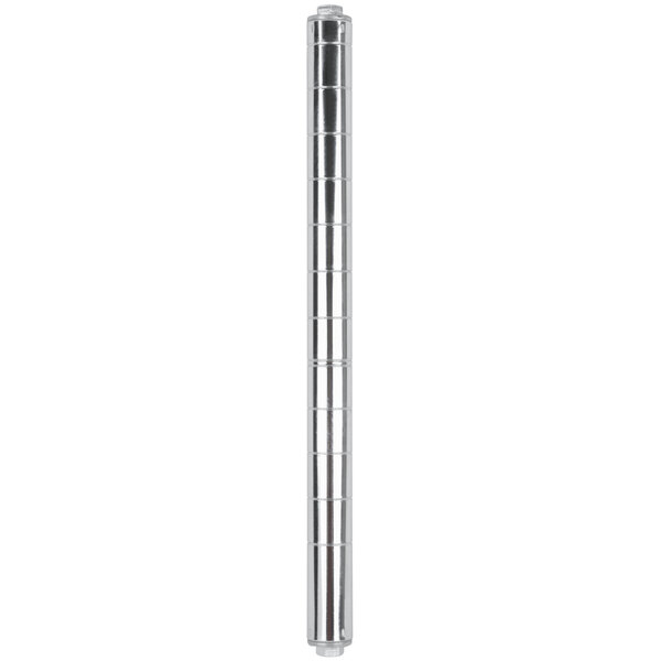 A silver cylindrical Metro Super Erecta SiteSelect post with a white background.