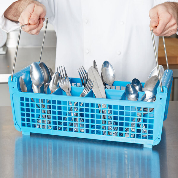 Carlisle C32P214 8 Compartment Half Size Flatware Rack with Handles