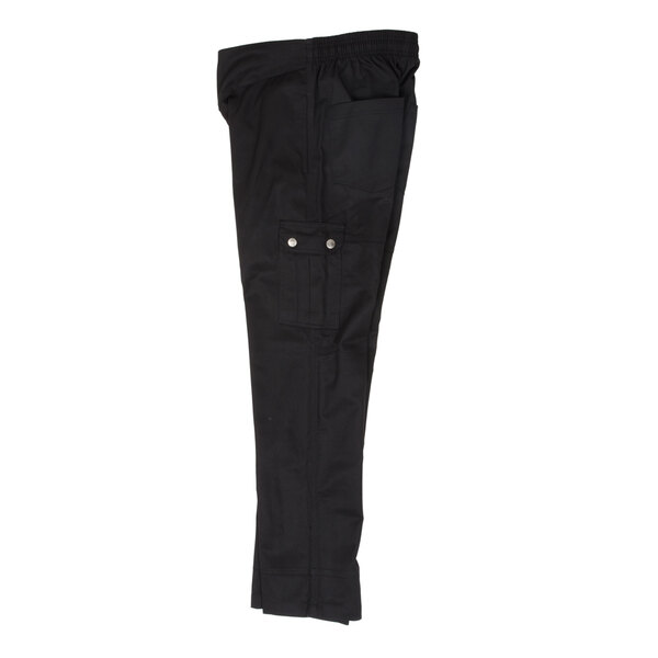 Chef Revival Women's Black Cargo Chef Pants Large