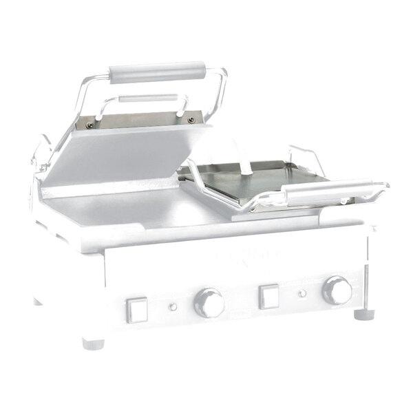 A white Waring cover for a Panini grill.