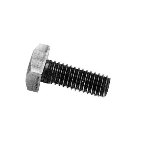 A close-up of a Waring bolt with a black head.