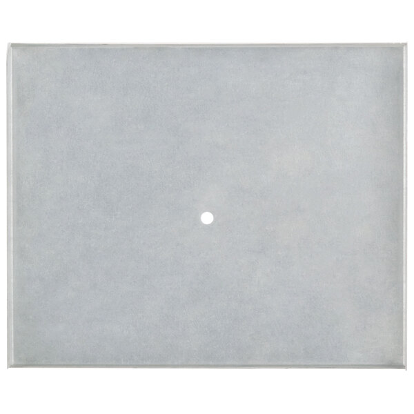 A gray square with a white rectangular hole in it.
