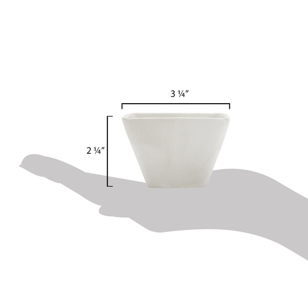 American Metalcraft PORB30 6.5 oz. White Square White Porcelain Sauce Cup
