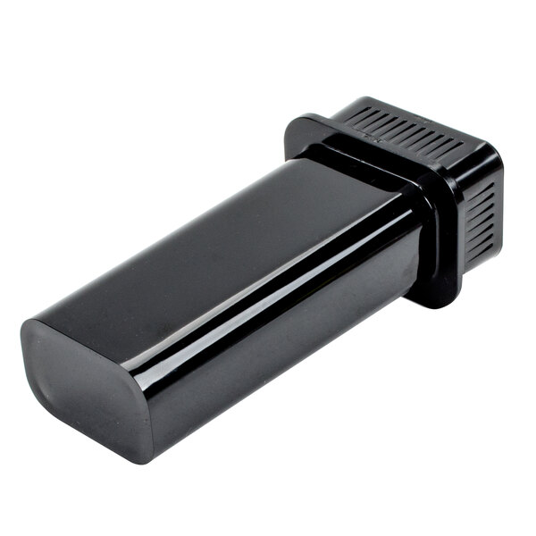 A black rectangular plastic pusher with a lid.
