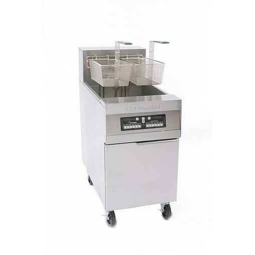 Frymaster RE180 80 lb. High Production Electric Floor Fryer with SMART4U 3000 Controls and Automatic Basket Lifts - 240V, 3 Phase, 17 KW