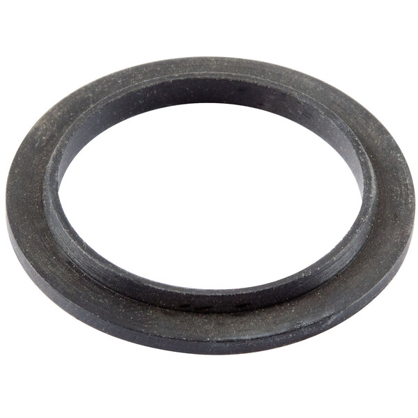 A black rubber round with a hole in it.