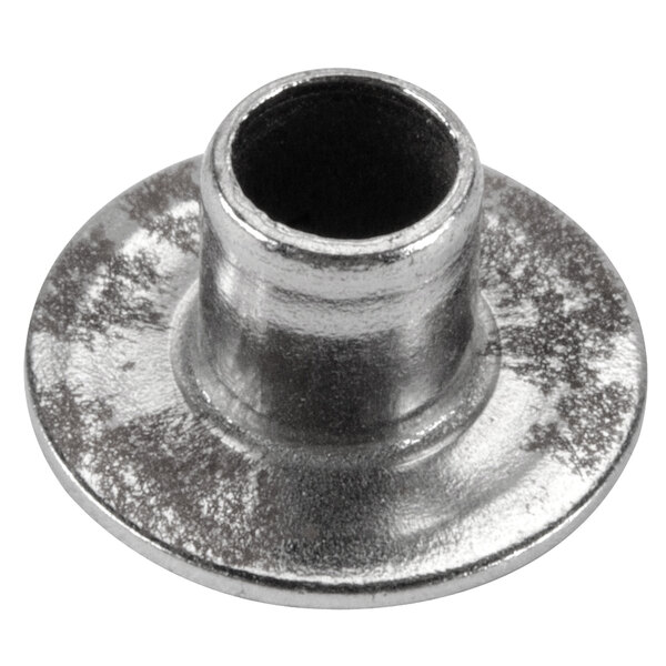 A close-up of a metal threaded Waring eyelet.