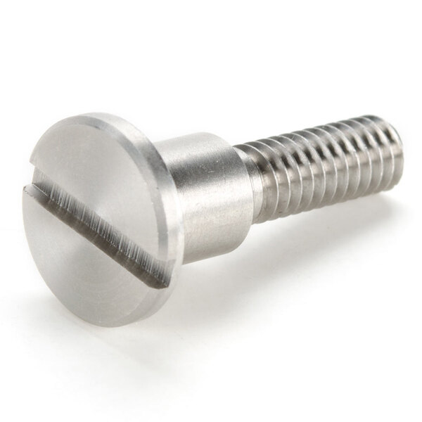A close-up of a Waring shoulder screw with a stainless steel head.