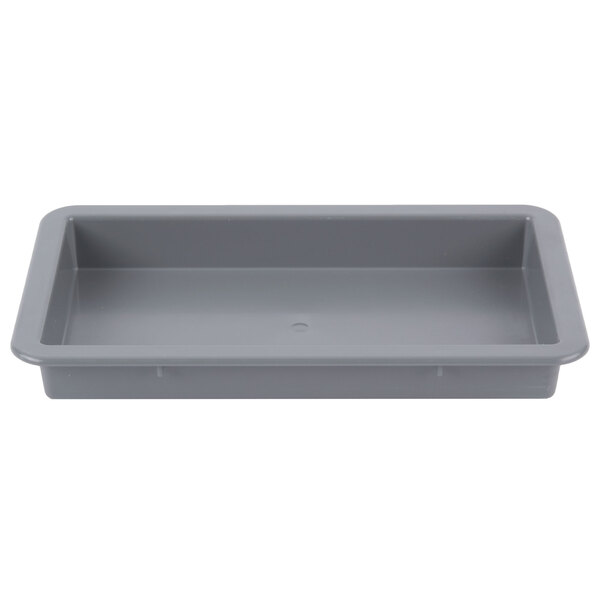 A grey rectangular plastic drip tray with a handle.