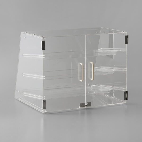 Acrylic Display Case with 3 Trays and Rear Doors 