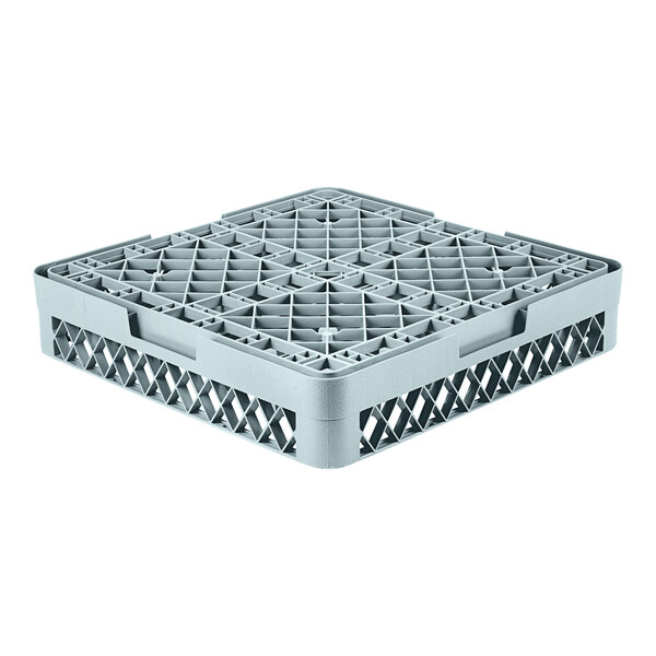 A grey plastic basket with a grid pattern and 25 compartments.