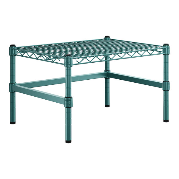 Regency 24" x 18" x 14" Green Epoxy Coated Wire Dunnage Rack with Extra Support Frame - 600 lb. Capacity