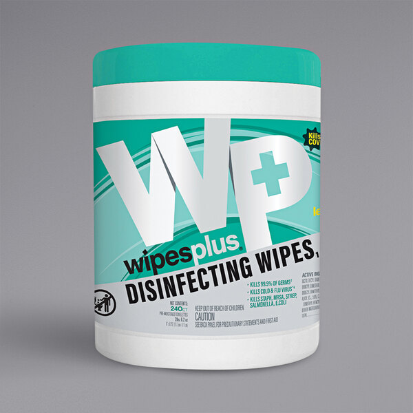 WipesPlus Lemon Scented Disinfecting Wipes 240 Count
