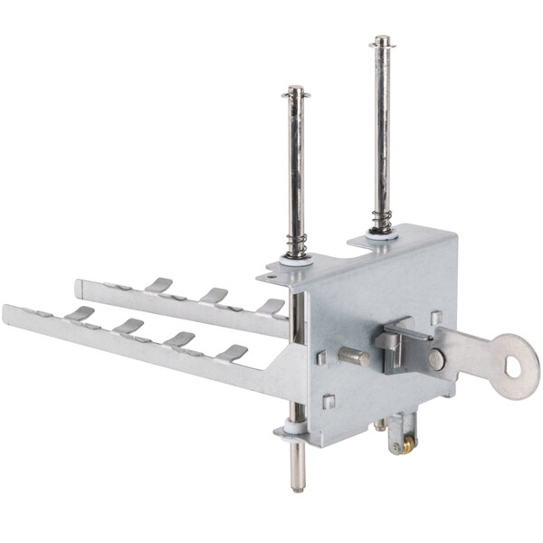 A metal Waring Moving Bracket Assembly with metal rods and a metal handle.